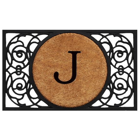 Calloway Mills Monogram Door Mat, Natural, Black, 18 in W x 30 in L 180031830J